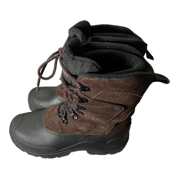 Quest Winter Boot Boy's Black Brown Sz 5 3M Thinsulate Lace Up Pac Leather Upper - Picture 3 of 8
